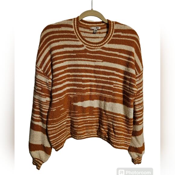Woman's striped long sleeve sweater by Amuse Society size L - Picture 2 of 7